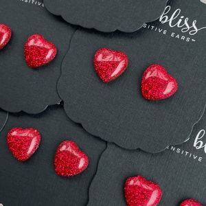 Dixie Bliss Red Glitter Dot Hearts